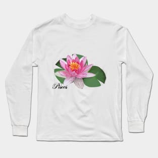 Pisces Floral Orchid Long Sleeve T-Shirt